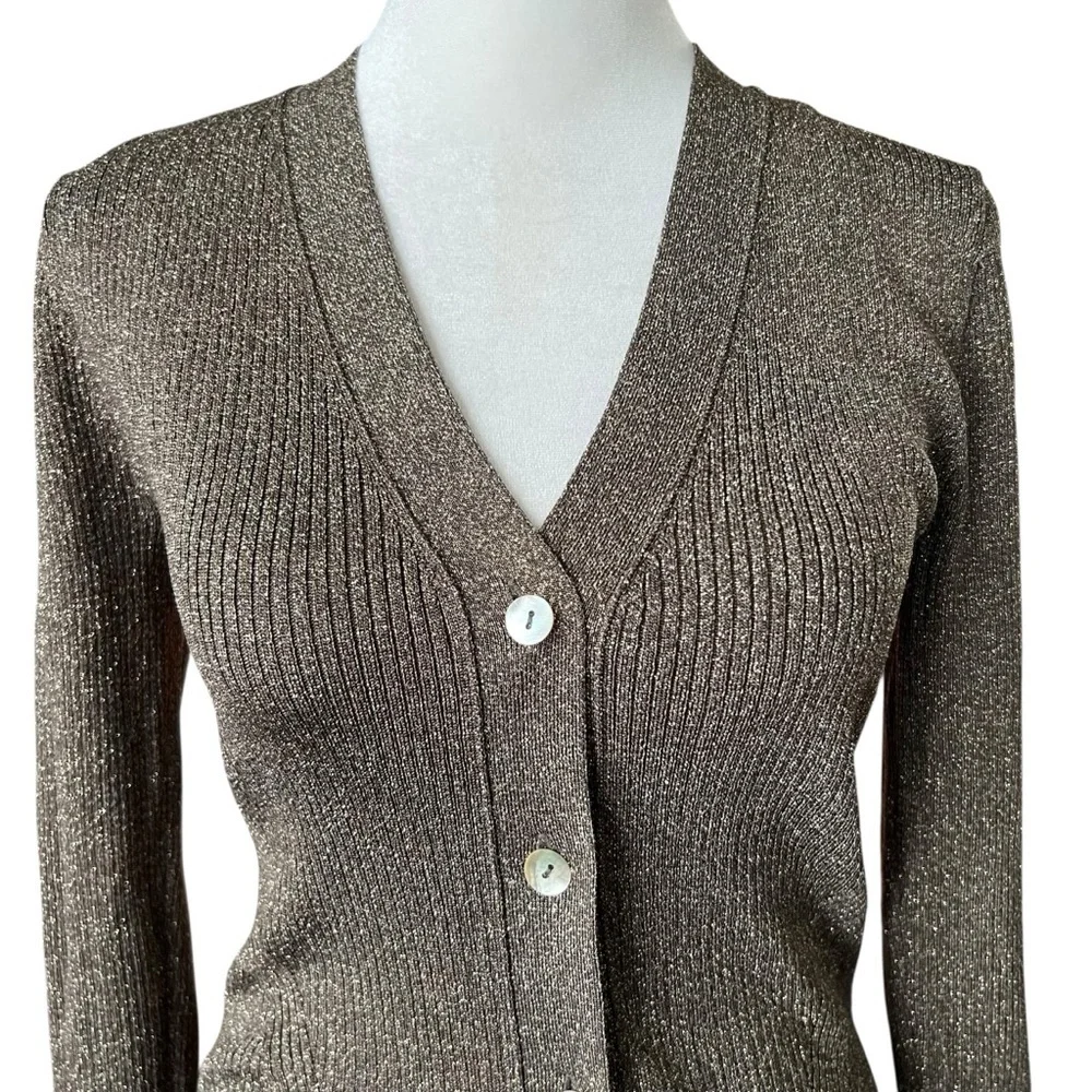 RAILS Beau Lurex Cardigan Gold Sz S - Picture 7 of 10